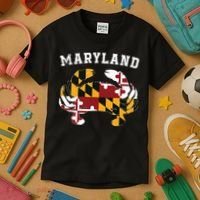 Maryland Flag Blue Crab T State Pride Retro Kids T-Shirt thumb 3