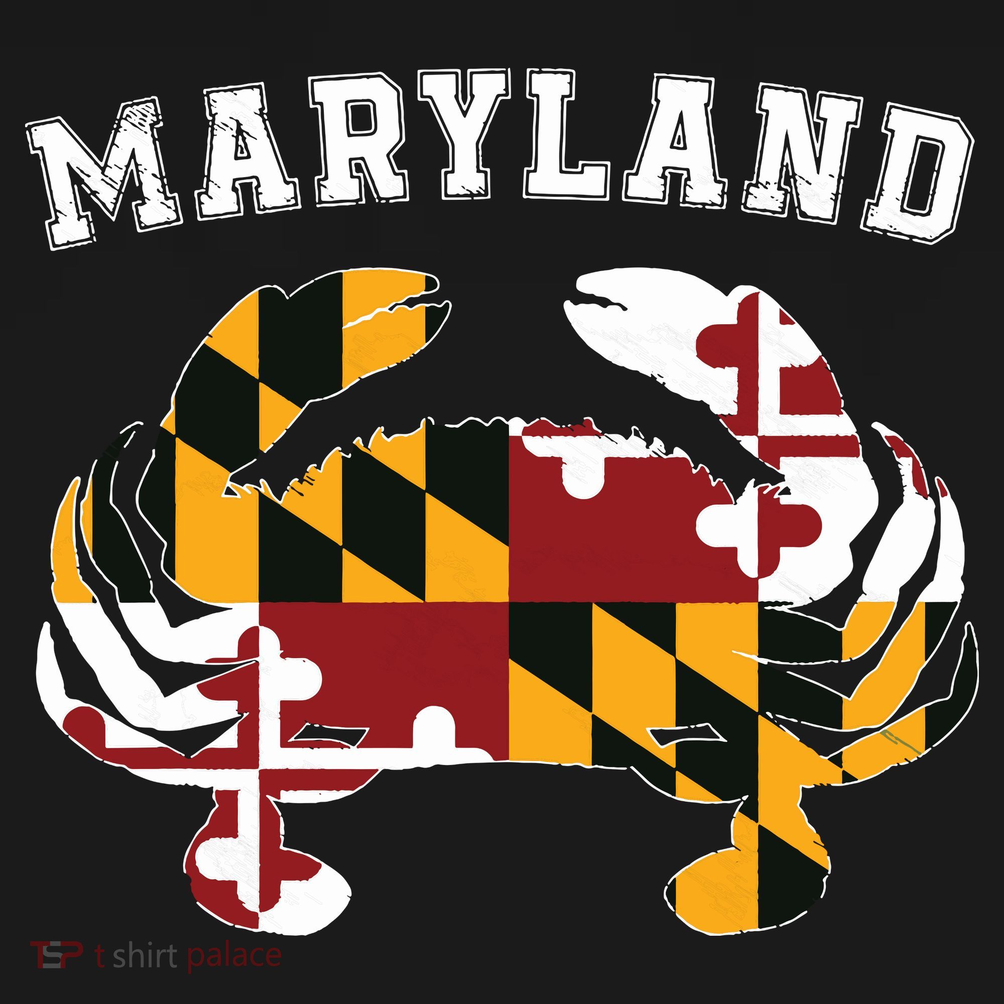 Maryland Flag Blue Crab T State Pride Retro Kids T-Shirt