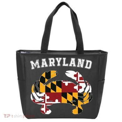 Maryland Flag Blue Crab T State Pride Retro Tote Bag