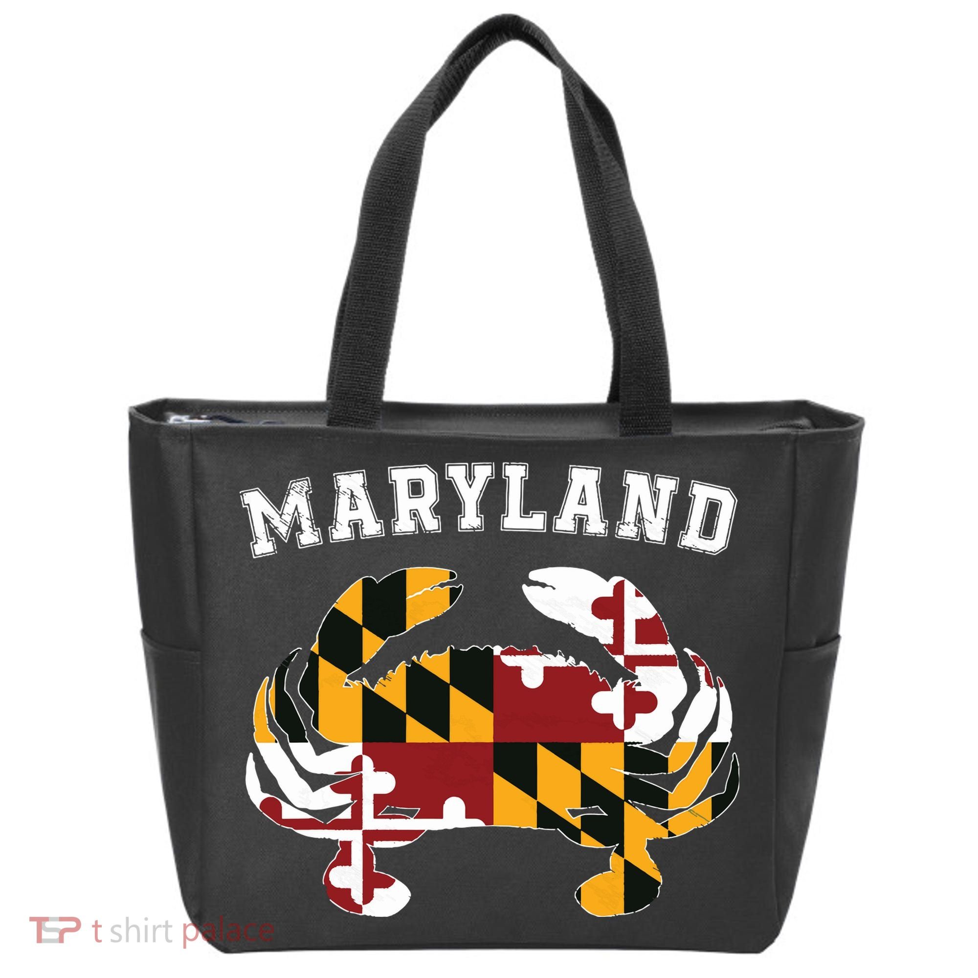 Maryland Flag Blue Crab T State Pride Retro Tote Bag