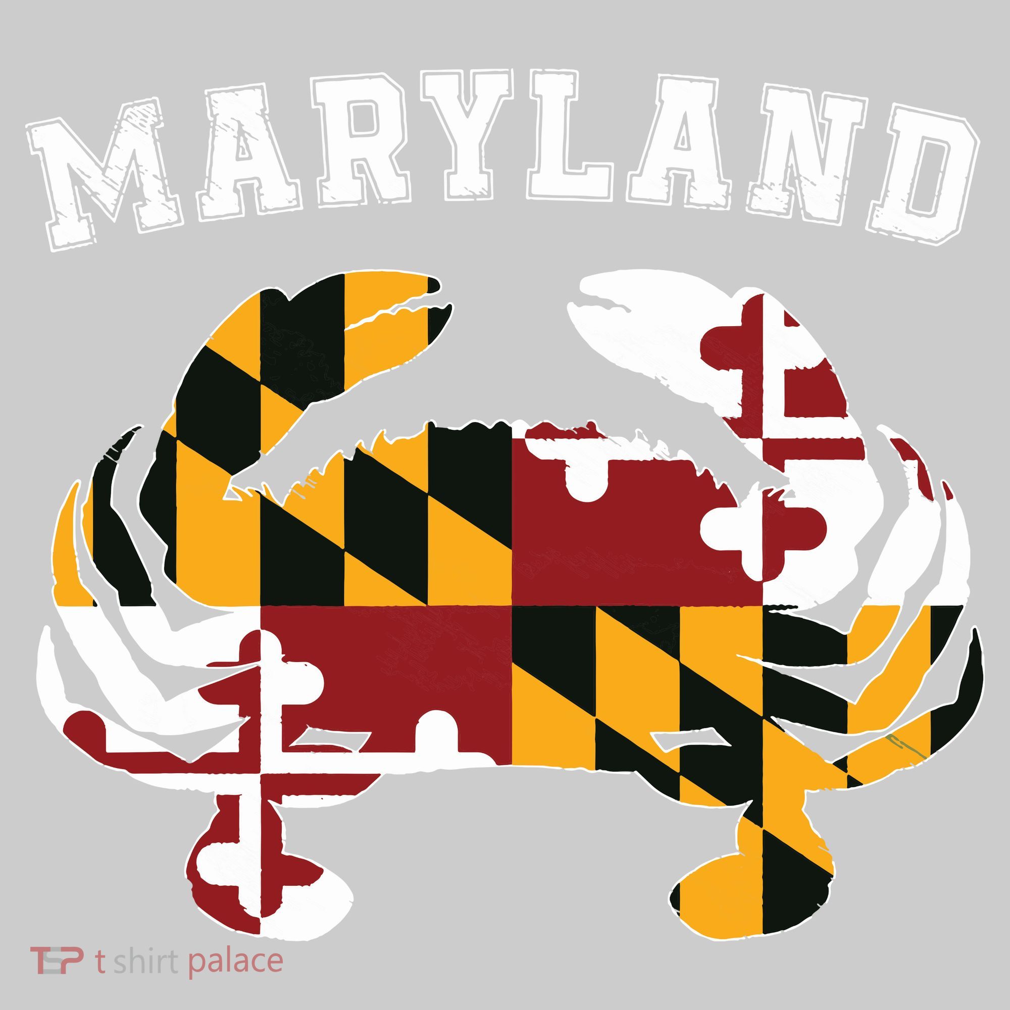 Maryland Flag Blue Crab T State Pride Retro T-Shirt