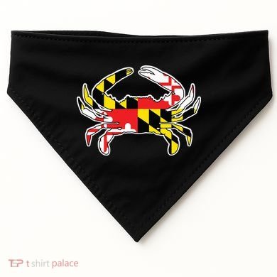 Maryland Flag Blue Crab Gift USA-Made Doggie Bandana