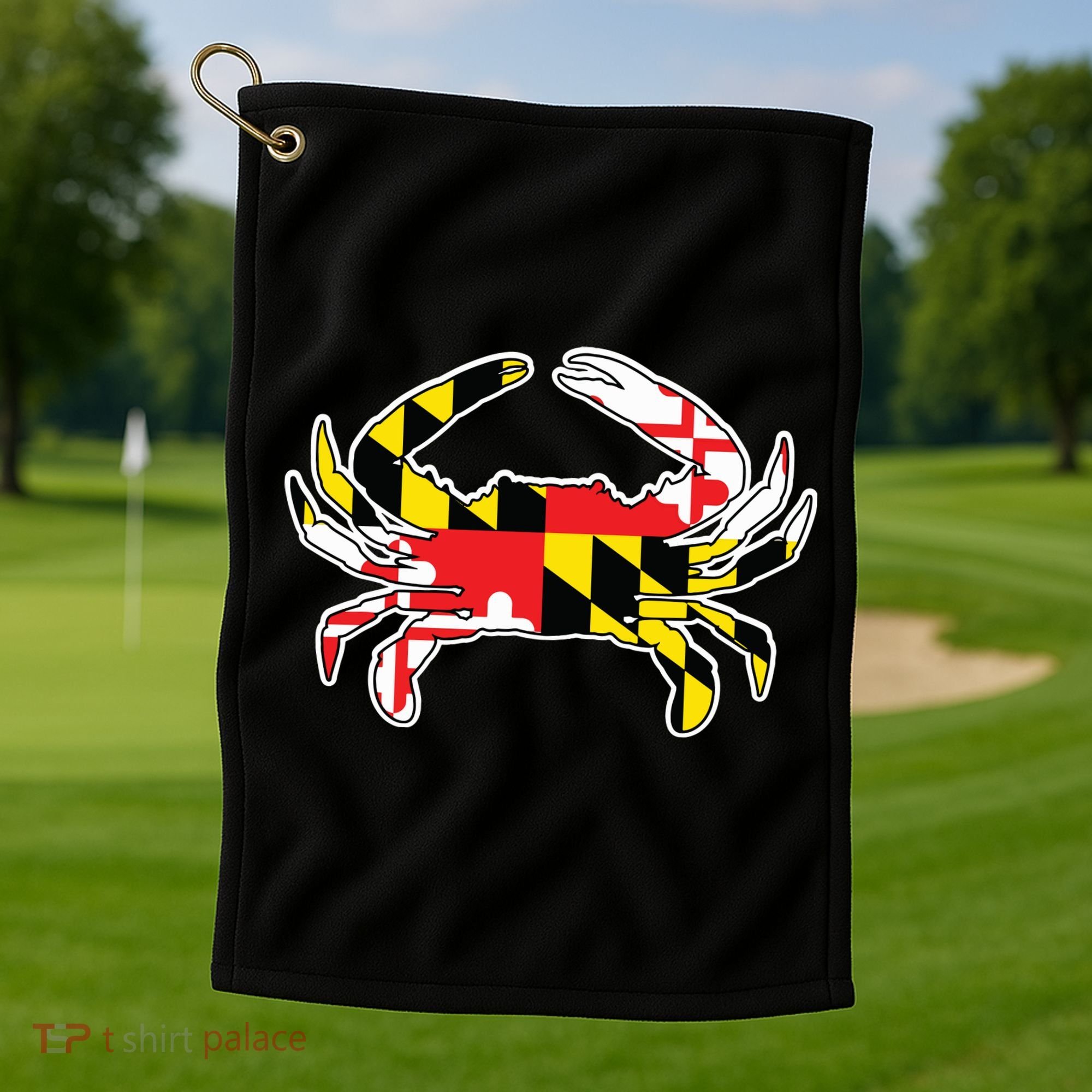 Maryland Flag Blue Crab Gift Golf Towel