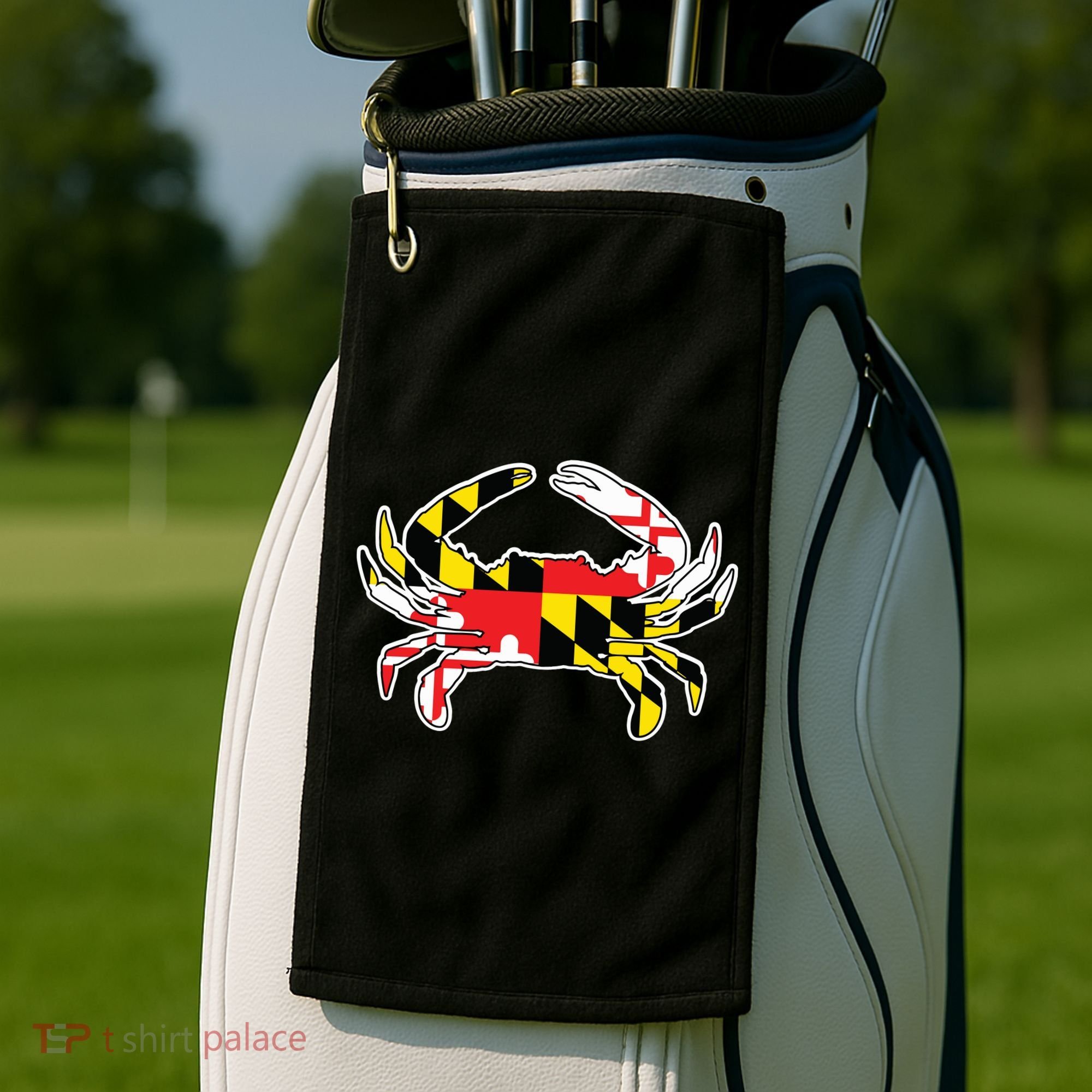 Maryland Flag Blue Crab Gift Golf Towel