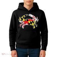 Maryland Flag Blue Crab Gift Kids Hoodie thumb 4