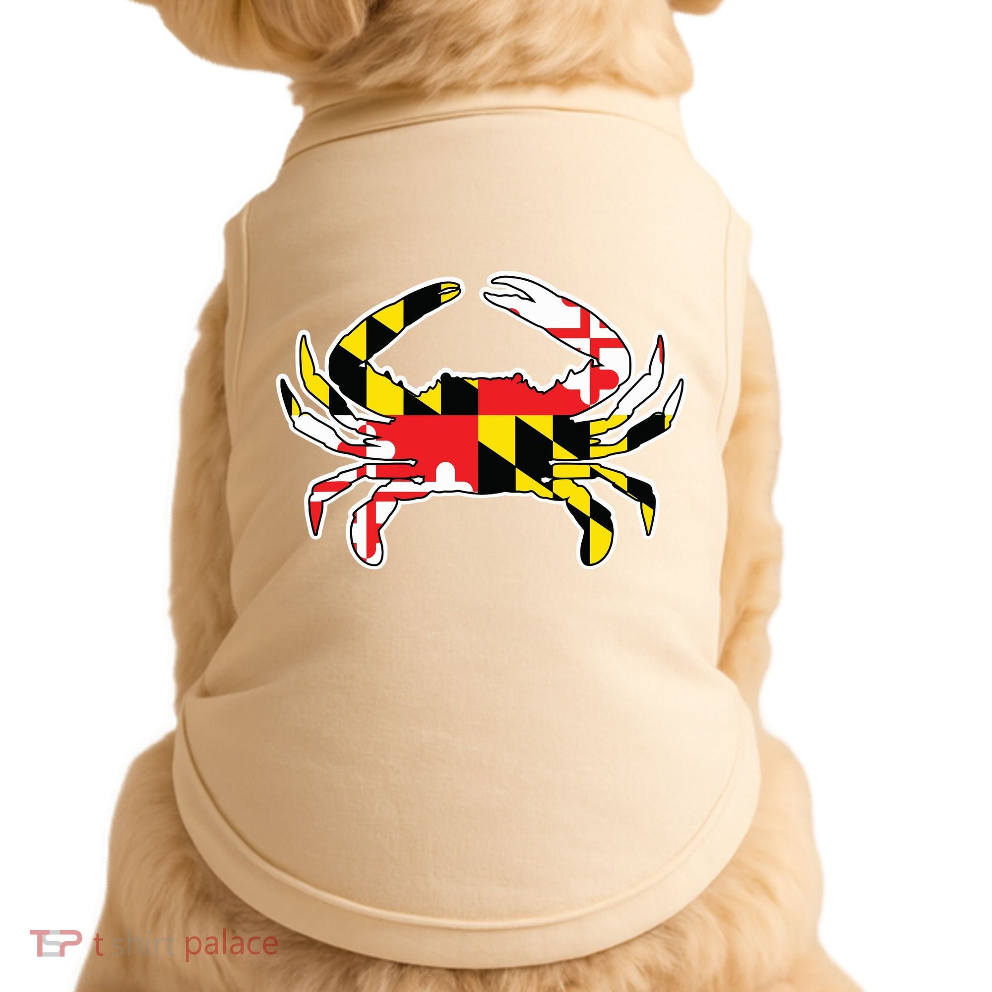 Maryland Flag Blue Crab Gift Doggie Tank