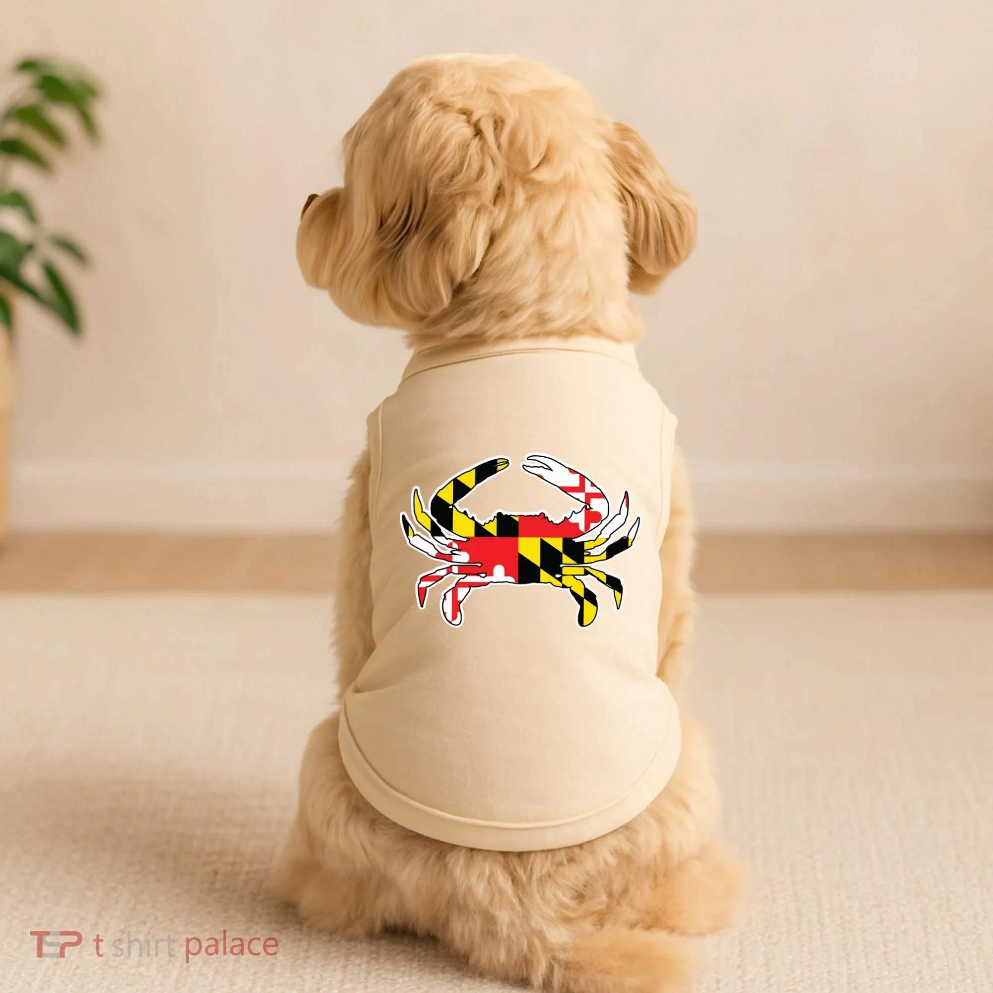 Maryland Flag Blue Crab Gift Doggie Tank