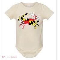 Maryland Flag Blue Crab Gift Baby Bodysuit thumb 0