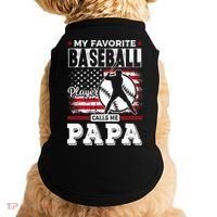 Mens Favorite Baseball Player Calls Me Papa US Flag Father_s Doggie Tank thumb 0