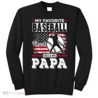 Mens Favorite Baseball Player Calls Me Papa US Flag Father_s Sweatshirt thumb 0
