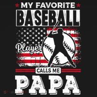 Mens Favorite Baseball Player Calls Me Papa US Flag Father_s T-Shirt thumb 7