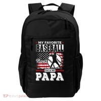 Mens Favorite Baseball Player Calls Me Papa US Flag Father_s Backpack thumb 0