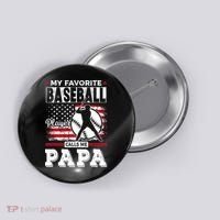 Mens Favorite Baseball Player Calls Me Papa US Flag Father_s Button thumb 0