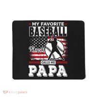 Mens Favorite Baseball Player Calls Me Papa US Flag Father_s Mousepad thumb 0