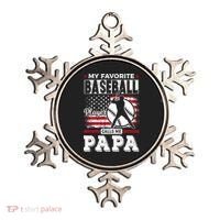 Mens Favorite Baseball Player Calls Me Papa US Flag Father_s Ornament thumb 0