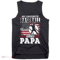 Mens Favorite Baseball Player Calls Me Papa US Flag Father_s Tank Top thumb 0