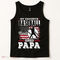 Mens Favorite Baseball Player Calls Me Papa US Flag Father_s Tank Top thumb 2