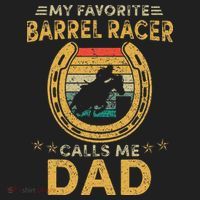 My favorite barrel racer calls me dad horse racing daddy fun Golf Towel thumb 3