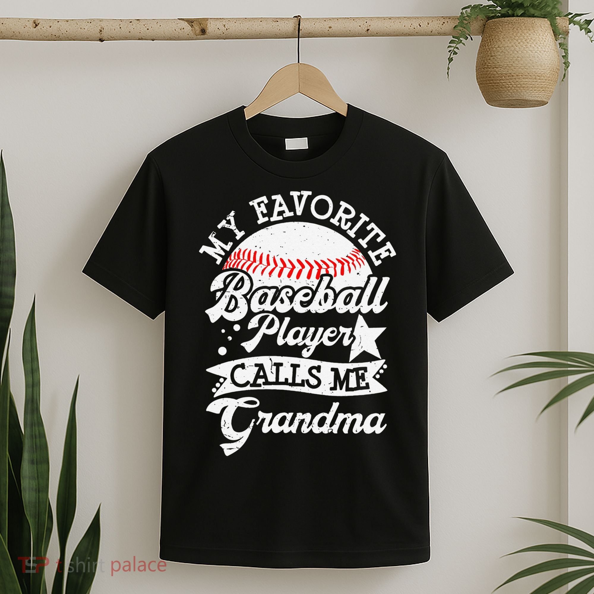 My Favorite Baseball Player Calls Me Grandma Baseball Family T-Shirt