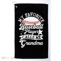 My Favorite Baseball Player Calls Me Grandma Baseball Family Golf Towel thumb 0