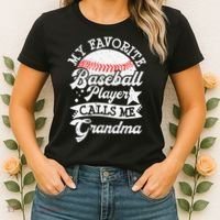 My Favorite Baseball Player Calls Me Grandma Baseball Family Women's T-Shirt thumb 2