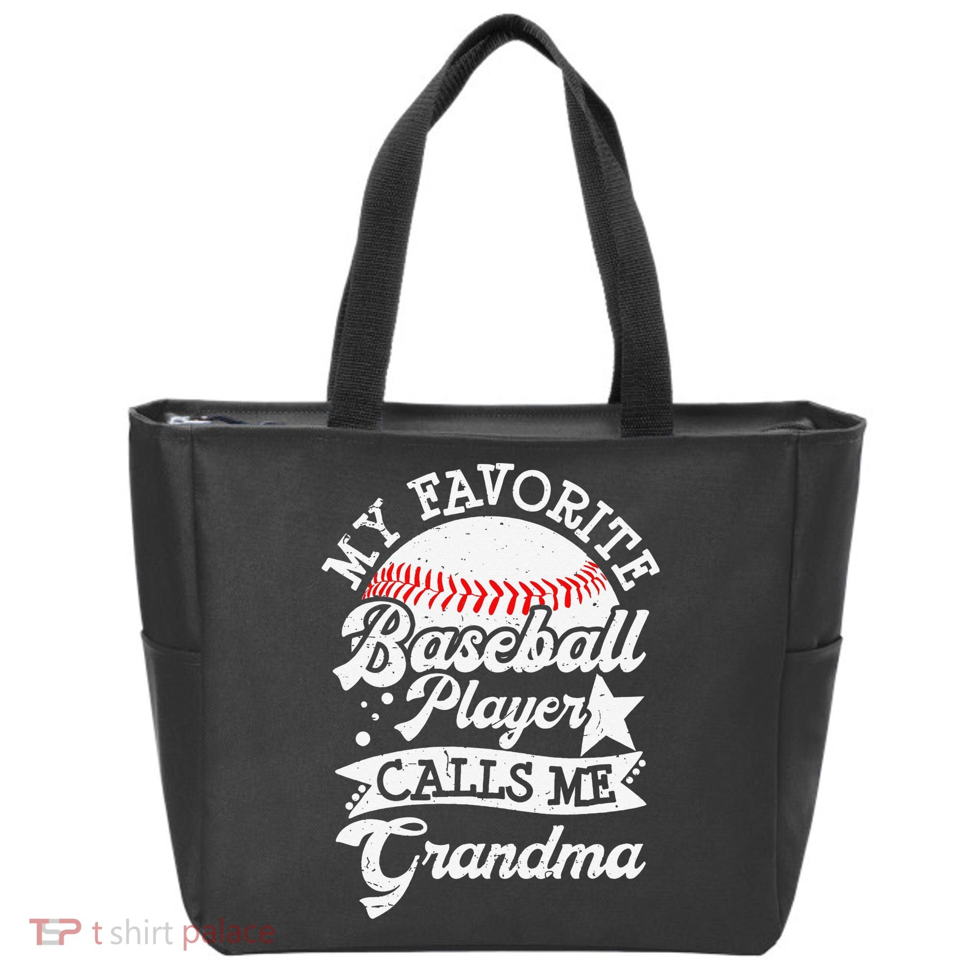My Favorite Baseball Player Calls Me Grandma Baseball Family Tote Bag