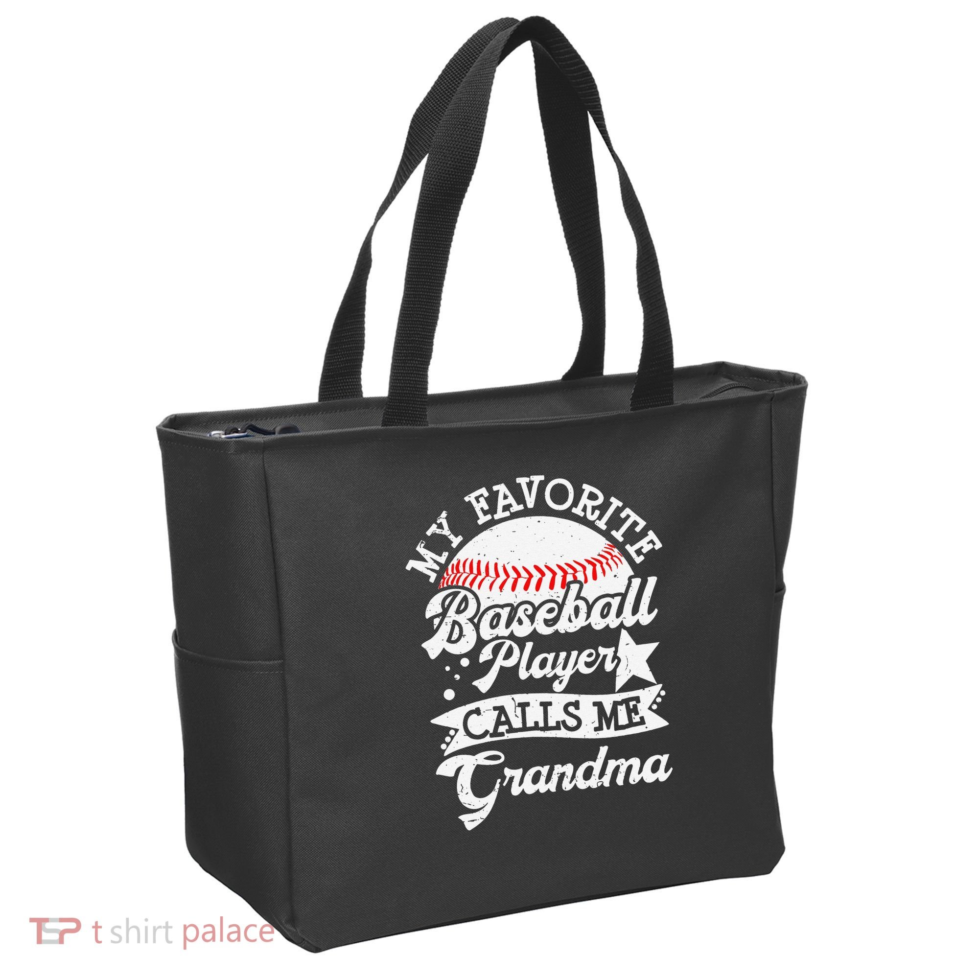 My Favorite Baseball Player Calls Me Grandma Baseball Family Tote Bag