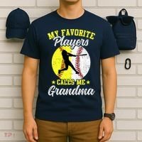 My Favorite Baseball Softball Players Calls Me Grandma T-Shirt thumb 6