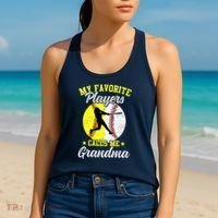 My Favorite Baseball Softball Players Calls Me Grandma Women's Tank Top thumb 2