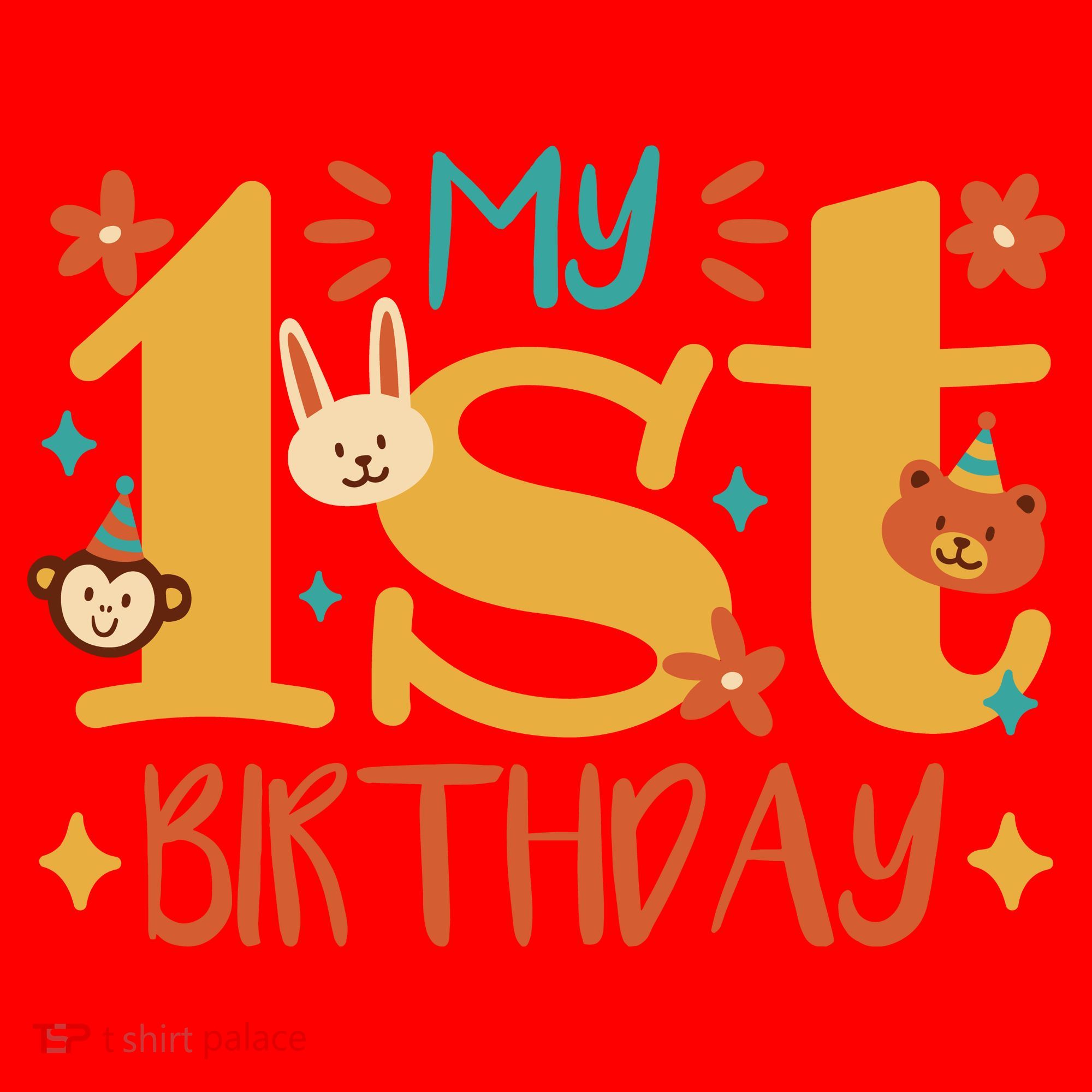 My First Birthday Animal Santa Hat
