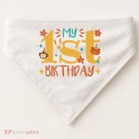 My First Birthday Animal USA-Made Doggie Bandana thumb 0