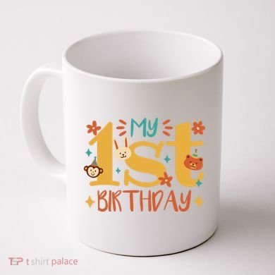 My First Birthday Animal Coffee Mug