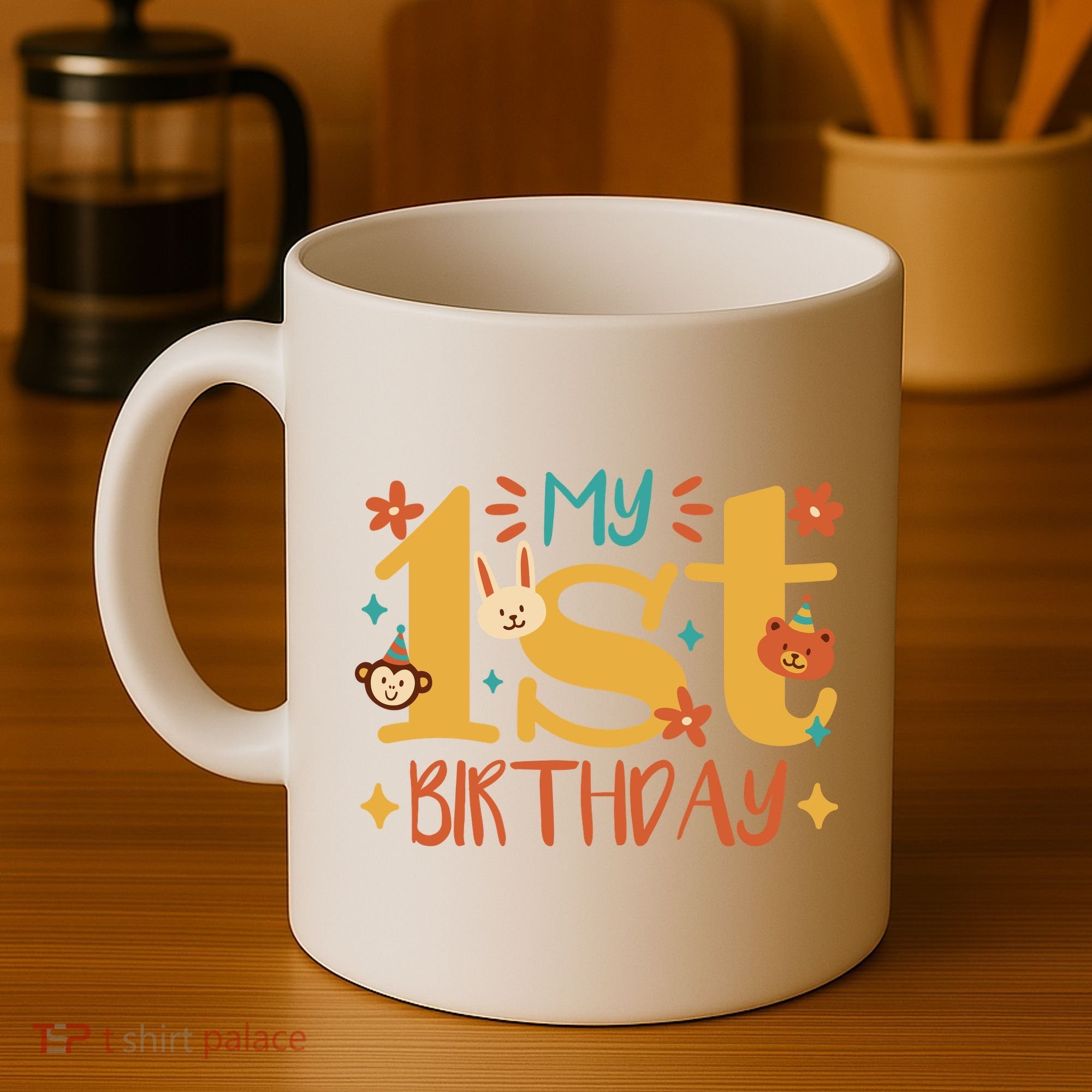 My First Birthday Animal Coffee Mug