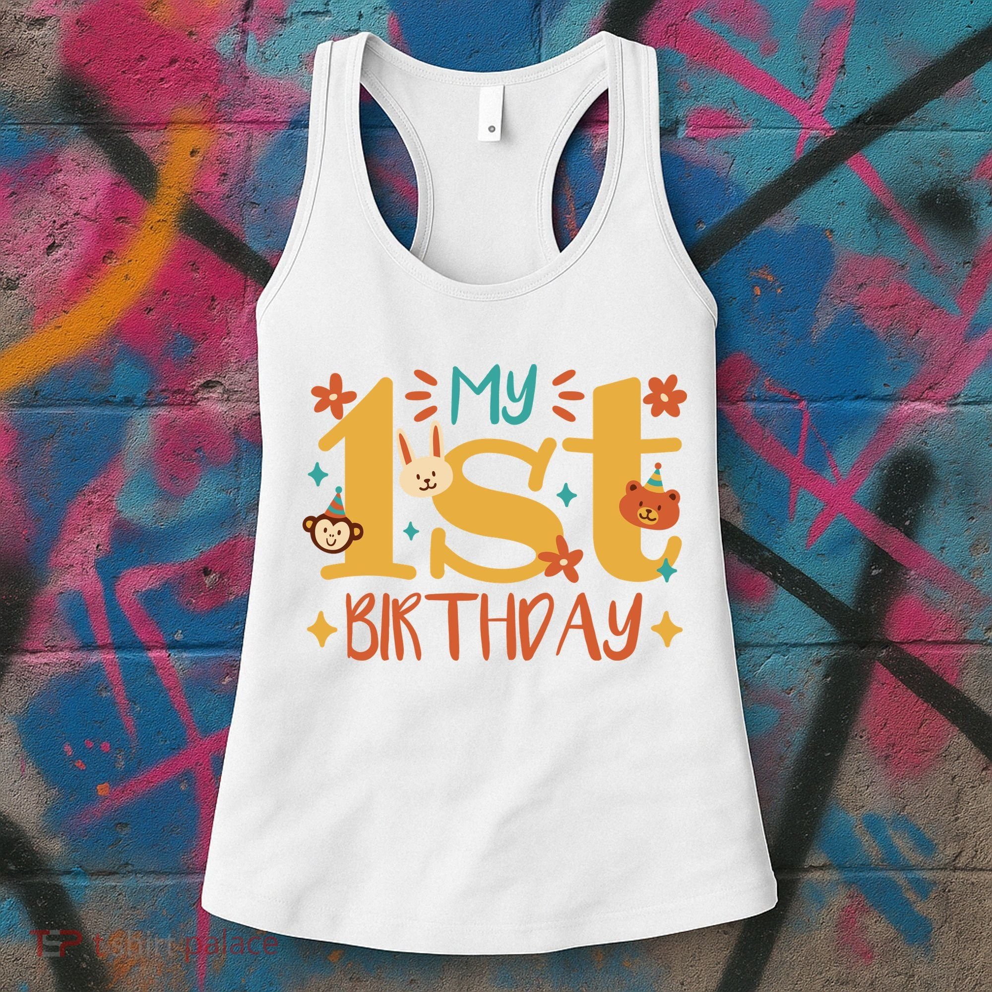 My First Birthday Animal Women's Tank Top