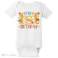 My First Birthday Animal Baby Bodysuit thumb 0