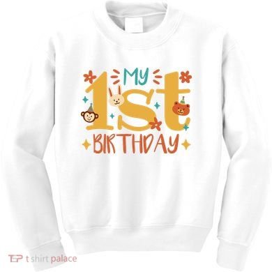My First Birthday Animal Kids Sweatshirt