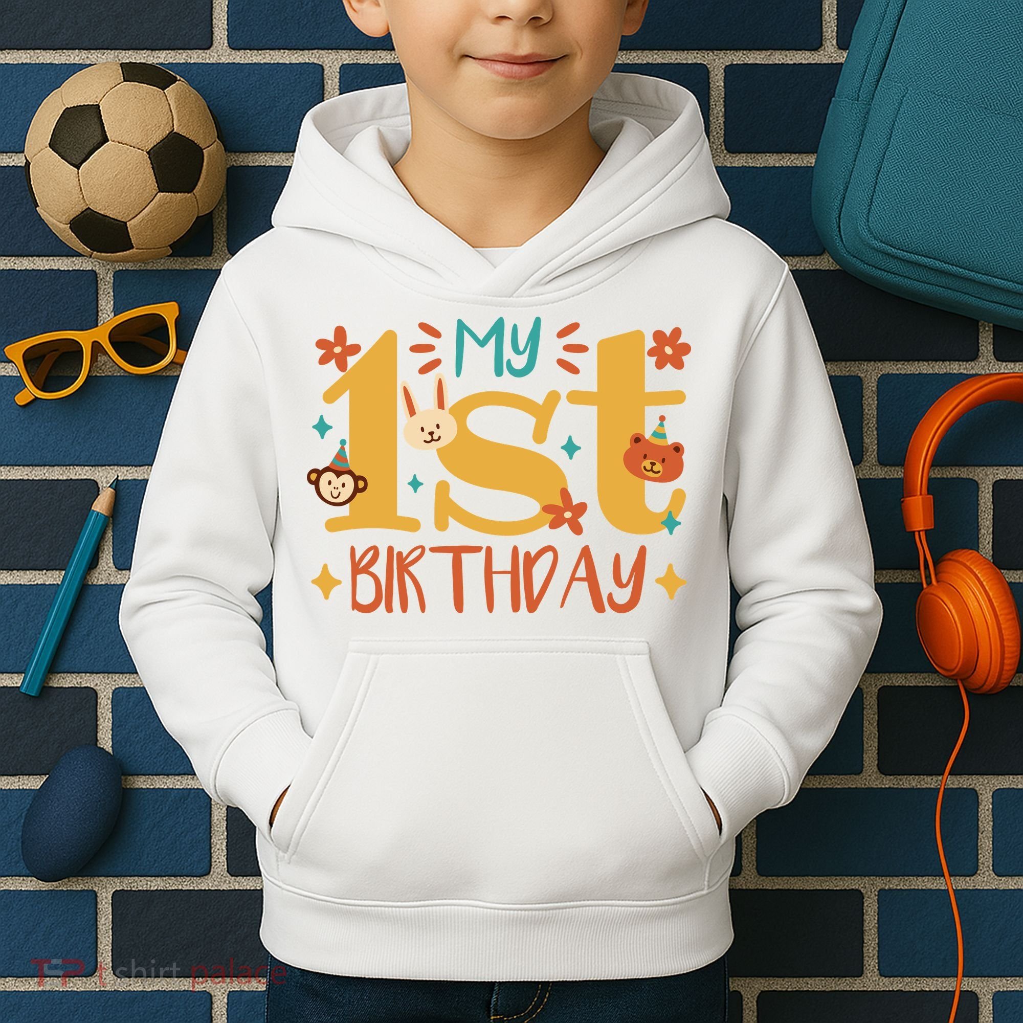 My First Birthday Animal Kids Hoodie