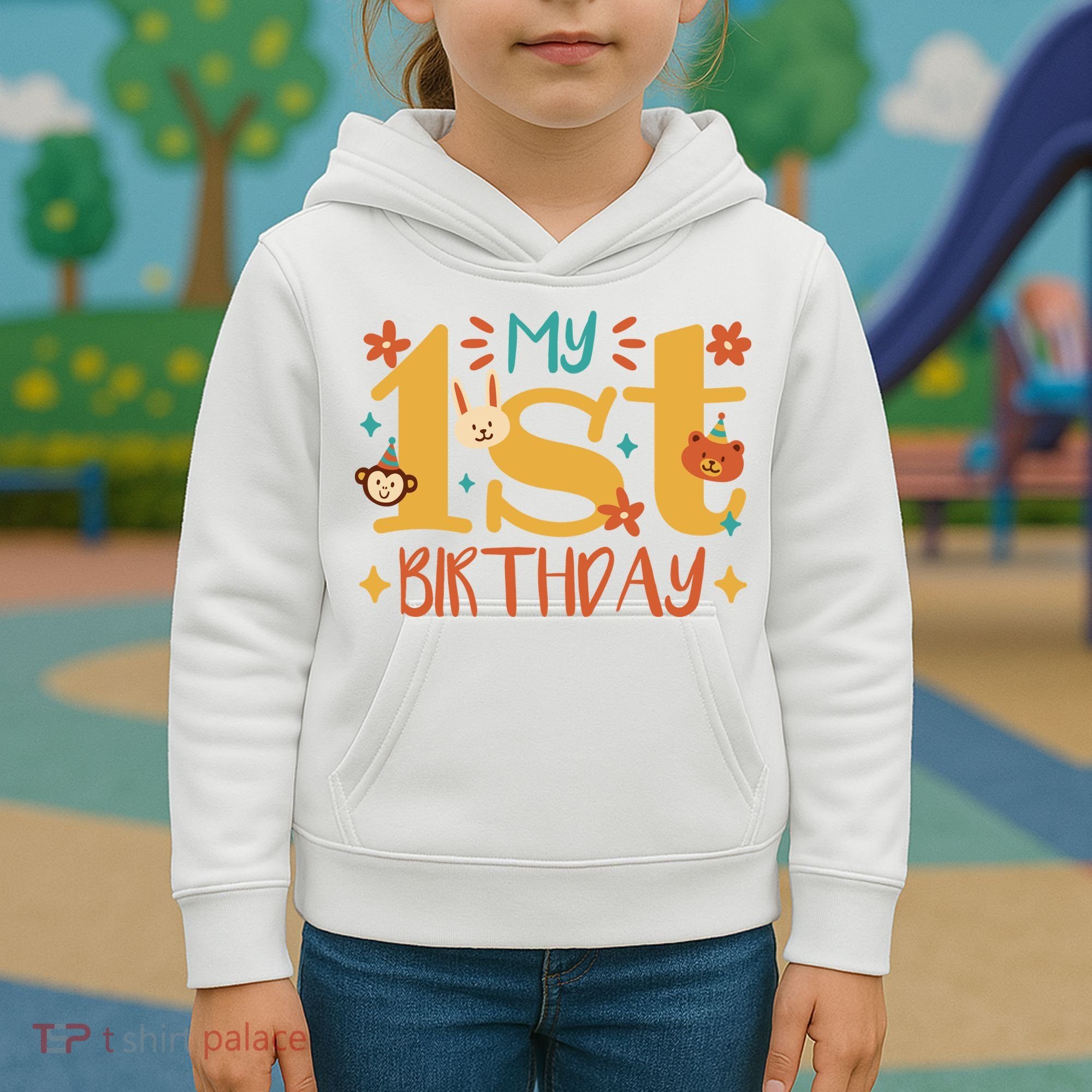 My First Birthday Animal Kids Hoodie