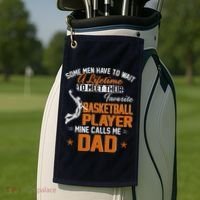 My Favorite Basketball Player Calls Me Dad Gift For Father Golf Towel thumb 2