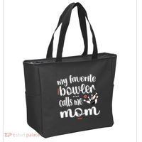 My Favorite Bowler Calls Me Bowling Mom Bowler Mama Gift Tote Bag thumb 2
