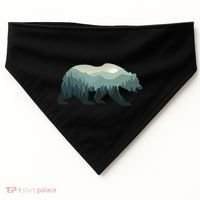 Misty Forest Bear Silhouette Wildlife Nature Lover USA-Made Doggie Bandana thumb 0
