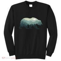 Misty Forest Bear Silhouette Wildlife Nature Lover Sweatshirt thumb 0