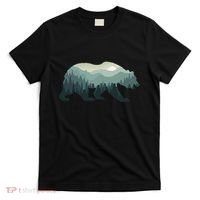 Misty Forest Bear Silhouette Wildlife Nature Lover T-Shirt thumb 0
