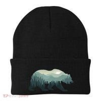 Misty Forest Bear Silhouette Wildlife Nature Lover Beanie thumb 0