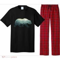 Misty Forest Bear Silhouette Wildlife Nature Lover Pajama Set thumb 0