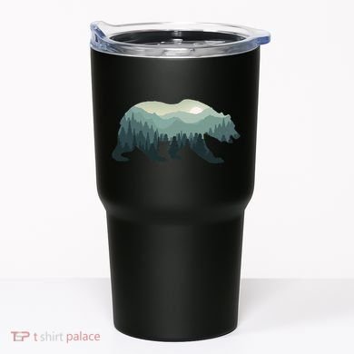 Misty Forest Bear Silhouette Wildlife Nature Lover Tumbler