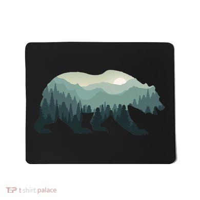 Misty Forest Bear Silhouette Wildlife Nature Lover Mousepad