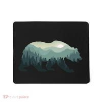Misty Forest Bear Silhouette Wildlife Nature Lover Mousepad thumb 0
