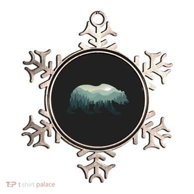 Misty Forest Bear Silhouette Wildlife Nature Lover Ornament