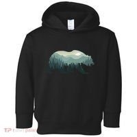 Misty Forest Bear Silhouette Wildlife Nature Lover Toddler Hoodie thumb 0